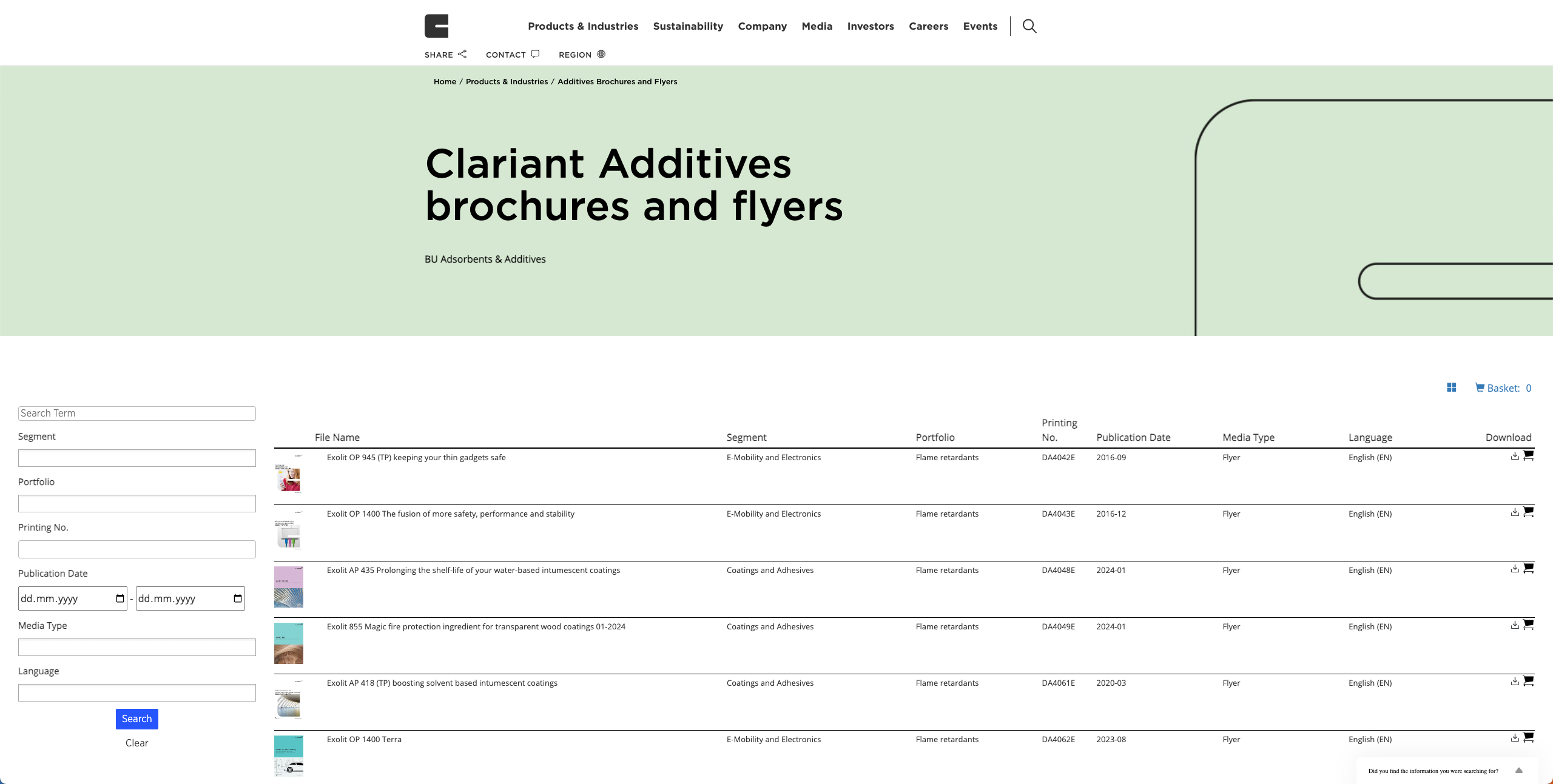 Clariant PDF integration UI