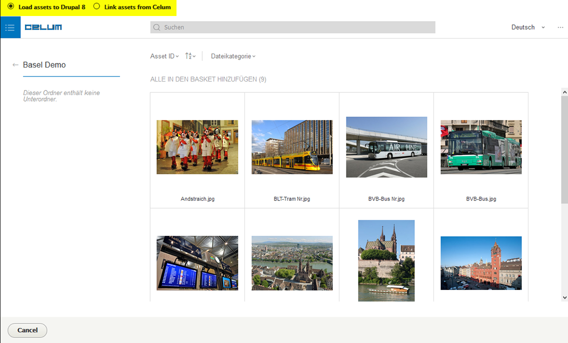 Asset Picker: Medien in Drupal laden oder aus CELUM verlinken